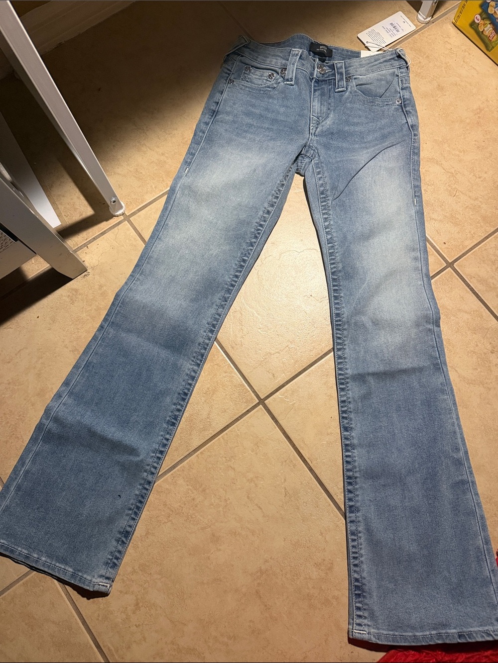 True Religion Women's Light Wash Flare Jeans
